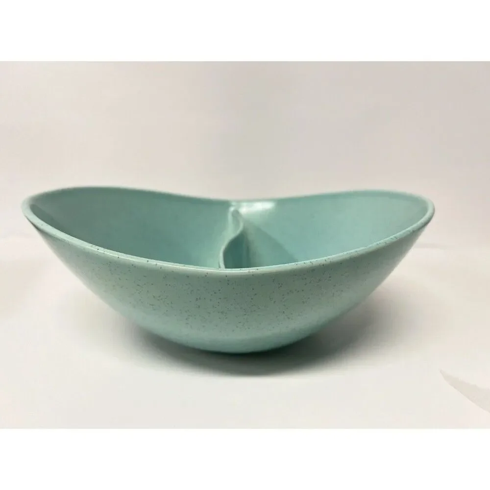 Vintage Vernon Ware Divided Bowl MCM Atomic Heavenly Days Dip Blue Retro Atomic